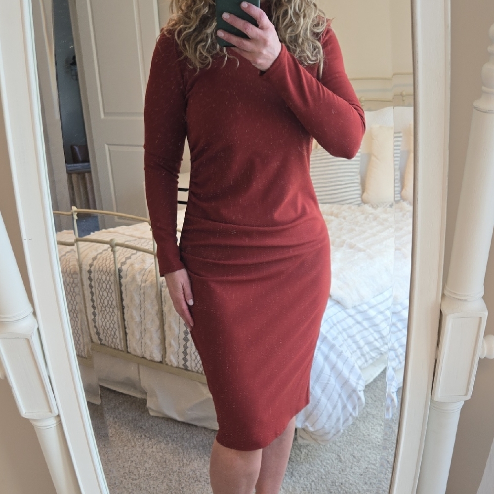 Chelsea28 Rust Long Sleeve Dress
